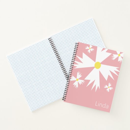 Geometric Daisy Floral Name Notebook Notizblock (Innenseite)