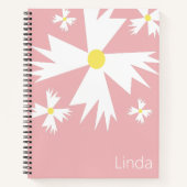 Geometric Daisy Floral Name Notebook Notizblock (Vorderseite)
