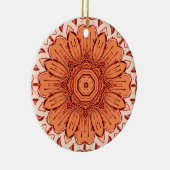 Geometric Daisy Muster in Mandarin Orange Cerami Keramik Ornament (Rechts)