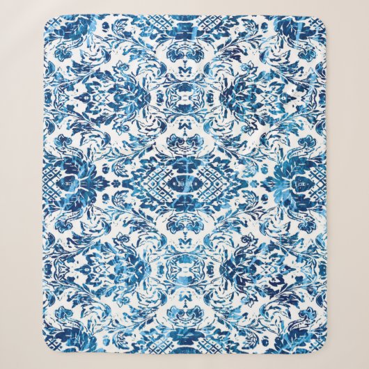 Geometric damask seamless pattern with grunge text sherpadecke (Vorderseite)