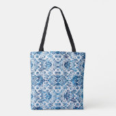 Geometric damask seamless pattern with grunge text tasche (Rückseite)