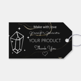 Geometric Dark Marbling Gift Tag Geschenkanhänger