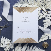 Geometric Dark Navy Gold Gatsby Wedding RSVP