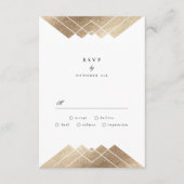 Geometric Dark Navy Gold Gatsby Wedding RSVP Karte (Vorderseite)