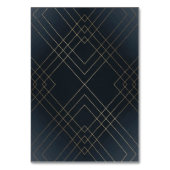 Geometric Dark Navy Gold Gatsby Wedding Tischnummer (Rückseite)