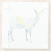 Geometric Deer Animal Glasuntersetzer (Rückseite)