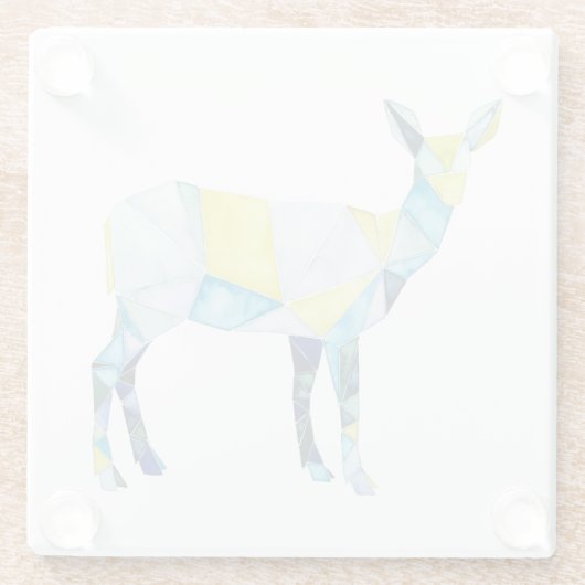 Geometric Deer Animal Glasuntersetzer (Rückseite)