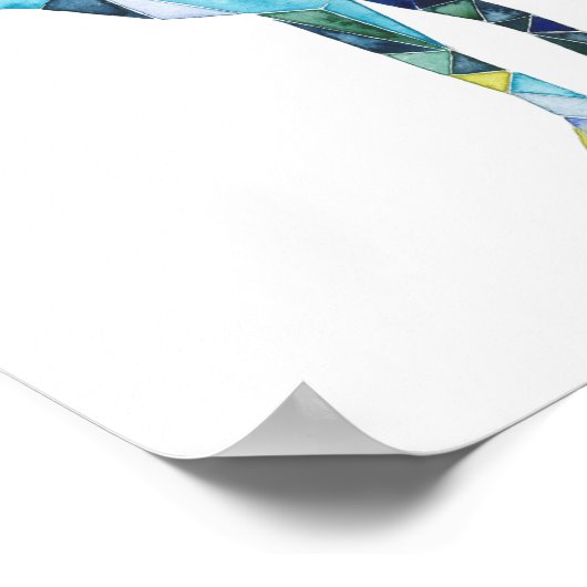 Geometric Deer Animal Poster (Ecke)