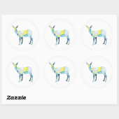 Geometric Deer Animal Runder Aufkleber (Blatt)