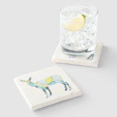 Geometric Deer Animal Steinuntersetzer (Seitenansicht)