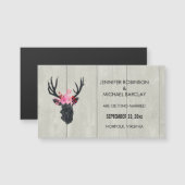 Geometric Deer Head mit FlorWedding Save the Date Magnetkarte (Vorne/Hinten)