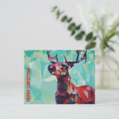 Geometric Deer Postkarte (Stehend Vorderseite)