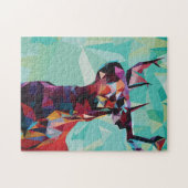 Geometric Deer Puzzle (Horizontal)