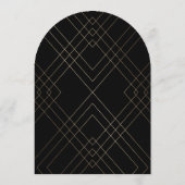 Geometric Deko Black Gold Gatsby Arch Wedding Einladung (Rückseite)
