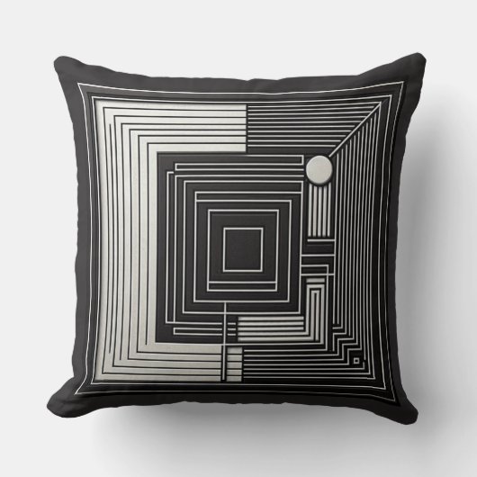 Geometric Depth Grid Kissen (Vorderseite)