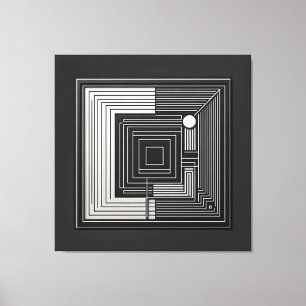 Geometric Depth Grid Leinwanddruck