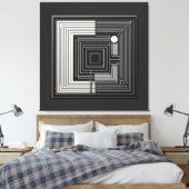 Geometric Depth Grid Leinwanddruck (Insitu (Schlafzimmer))