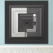 Geometric Depth Grid Leinwanddruck (Insitu (Holzboden))