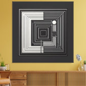 Geometric Depth Grid Leinwanddruck (Insitu (Wohnzimmer))