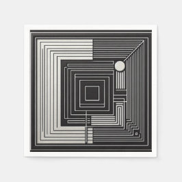 Geometric Depth Grid Serviette