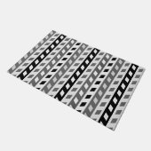 Geometric Design, gray, black, white, Fußmatte (Schrägansicht)