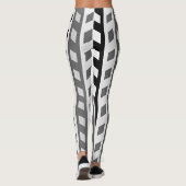 Geometric Design, gray, black, white, Leggings (Rückseite)