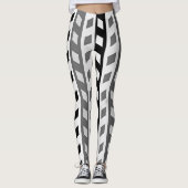 Geometric Design, gray, black, white, Leggings (Vorderseite)