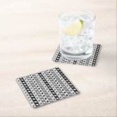 Geometric Design, gray, black, white, Rechteckiger Pappuntersetzer (Vor Ort)