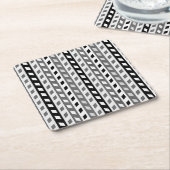 Geometric Design, gray, black, white, Rechteckiger Pappuntersetzer (angewinkelt)