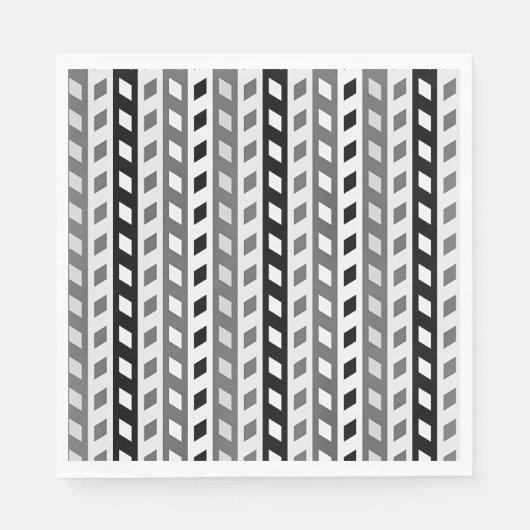 Geometric Design, gray, black, white, Serviette (Vorderseite)