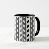 Geometric Design, gray, black, white, Tasse (VorderseiteRechts)