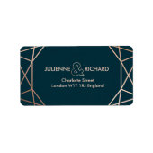 Geometric Diamond Elegant Wedding Address Labels Adressaufkleber (Vorne)