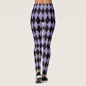 Geometric Diamond Gemustert Black Lila Halloween Leggings (Rückseite)