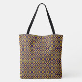 Geometric Diamond Navy Blue Gold Print Tasche (Rückseite)