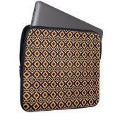 Geometric Diamond Navy Gold Print Laptopschutzhülle (Vorne Rechts)