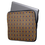 Geometric Diamond Navy Gold Print Laptopschutzhülle (Vorderseite Links)