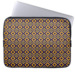 Geometric Diamond Navy Gold Print Laptopschutzhülle