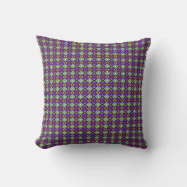 Geometric Diamond Pattern Green Purple Yellow Kissen