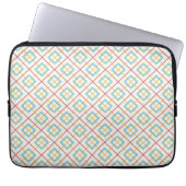Geometric Diamond Pattern Pastel Pink and Blue Laptopschutzhülle (Vorderseite)