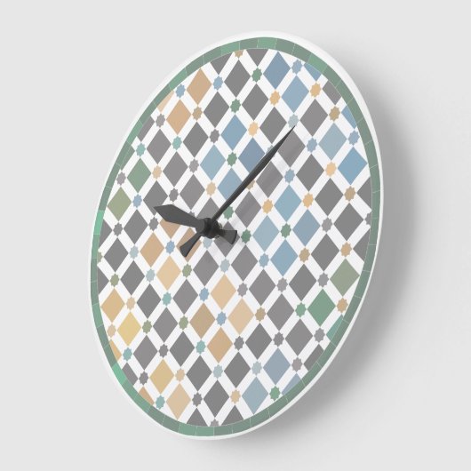 Geometric Diamond Pattern Wall Clock – Modern Alha Große Wanduhr (Winkel)