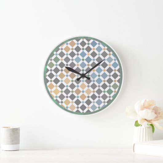 Geometric Diamond Pattern Wall Clock – Modern Alha Große Wanduhr (Zuhause)