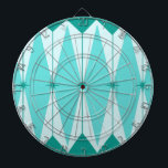 Geometric Diamonds & Starbursts Dart Board Dartscheibe<br><div class="desc">This Geometric Diamonds & Starbursts Dart Board has all of the kitschy charm of something that is kitschy and charming. The vintage inspirred design feature a mod, peacock blue background with light blue, elongated hexagons, layered with turquoise diamonds and peacock starbursts. It's a kaleidoscope of retro goodness! This 1950’s and...</div>