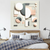 Geometric Dimensional Structure Leinwanddruck (Insitu (Schlafzimmer))