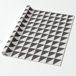 Geometric Distressed Black And Off-White Triangles Geschenkpapier