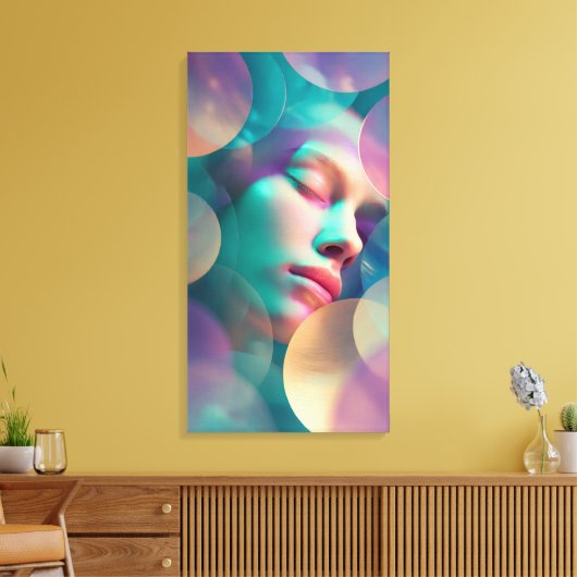Geometric Dreams Abstract Sleeping Woman Canvas Ar Leinwanddruck (Insitu (Wohnzimmer))