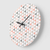 Geometric Dreiecke Peach Neutrals Modern Pattern Große Wanduhr (Winkel)