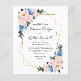 Geometric Dusty Blue Blush Pink Budget Hochzeit