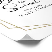 Geometric Dusty Blue Floral Liebe ist Sweet Sign Poster (Ecke)