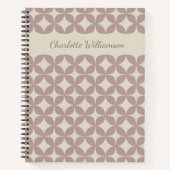 Geometric Dusty Lilac Shapes Mid Mod Personalisier Notizblock (Vorderseite)