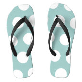 Geometric Eggshell Blue White Polka Dots Badesandalen (Fußbett)